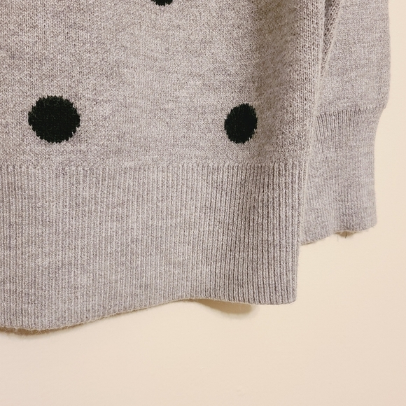 Workshop | Women's Gray and Black Polka Dot Crewneck Sweater (Size XL) - Picture 7 of 10